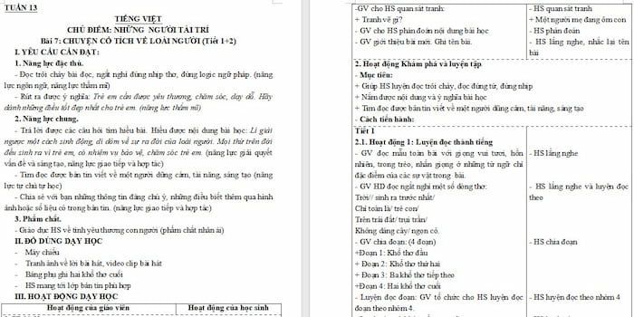 Giáo án Tiếng Việt 4 Chuyện cổ tích về loài người