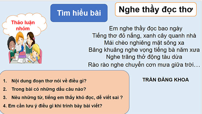 PowerPoint Tiếng Việt 2 Tập chép Nghe thầy đọc thơ, Chữ hoa G