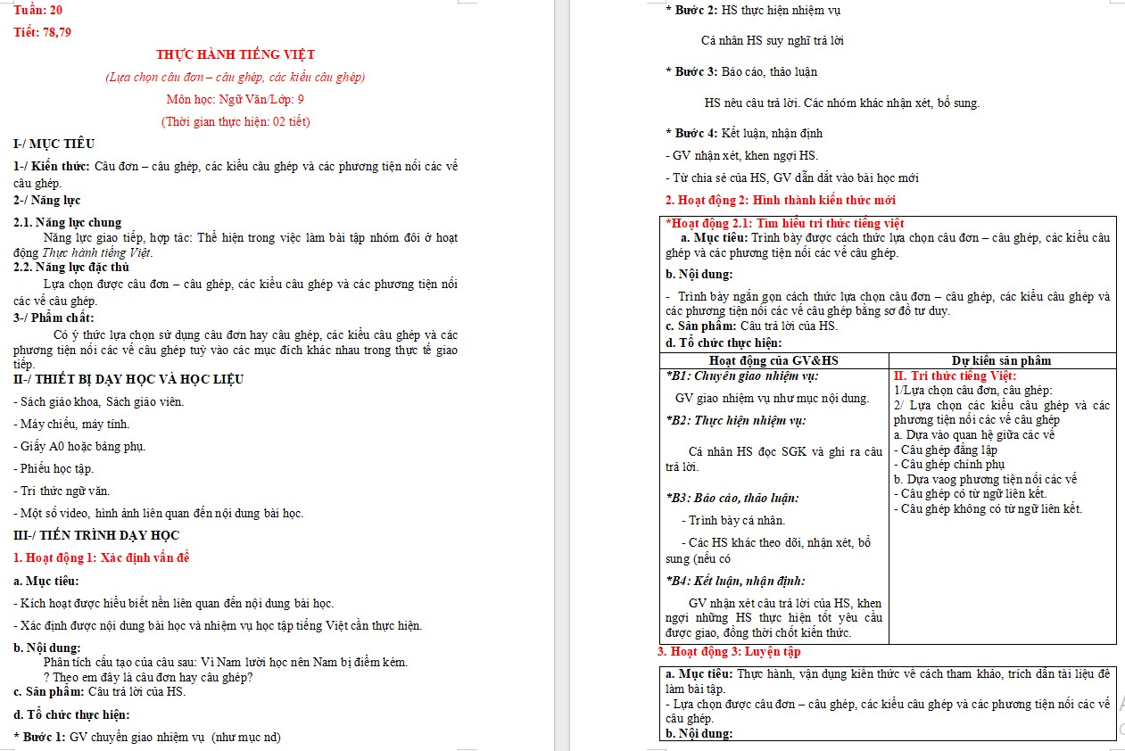 KHBD Ngữ văn 9 Bài Thực hành tiếng Việt trang 15 CTST 