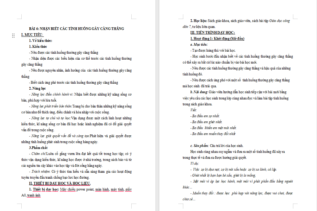 Nhận diện tình huống gây căng thẳng