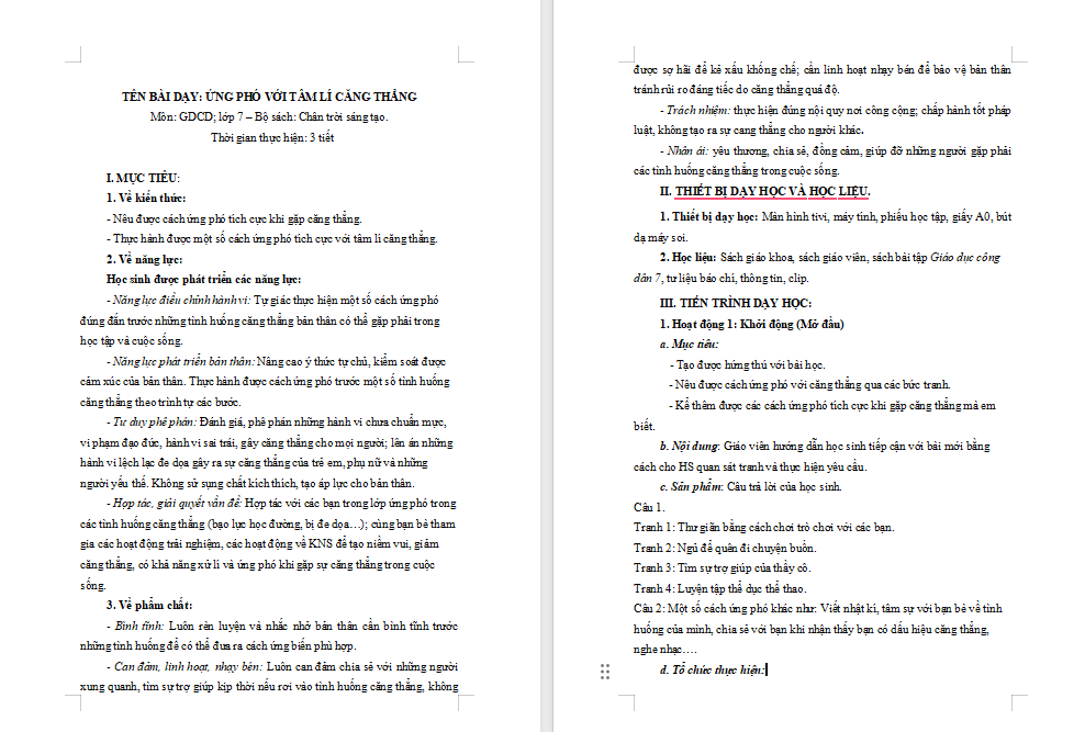 Ứng phó với tâm lí căng thẳng