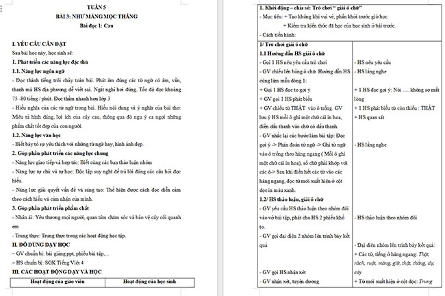 Giáo án Tiếng Việt 4 Cau