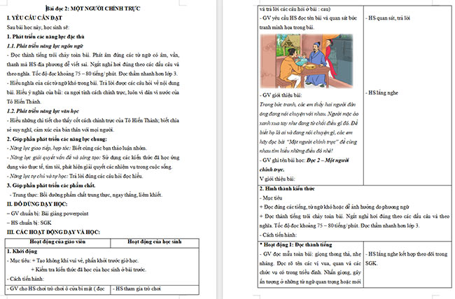 Giáo án Tiếng Việt 4 Một người chính trực