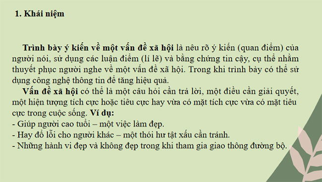 Giáo án PowerPoint Ngữ văn 8 Bài 1: Trình bày ý kiến về một vấn đề xã hội