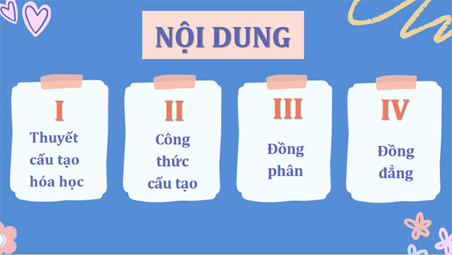 Cấu tạo hoá học hợp chất hữu cơ