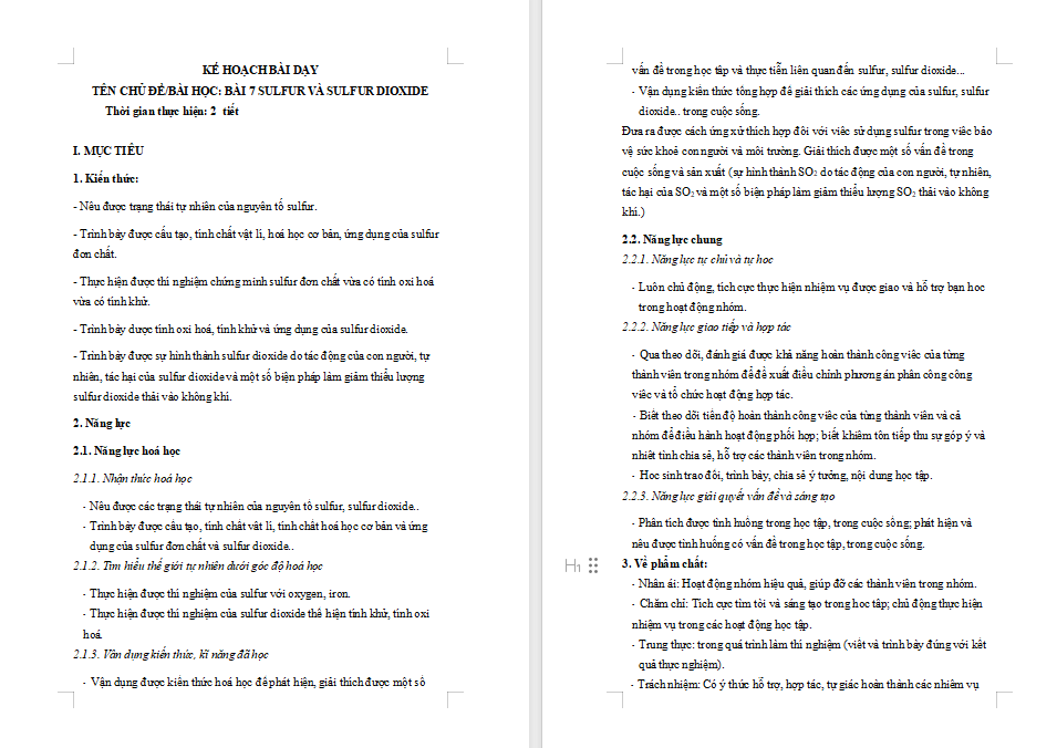 Sulfur và sulfur dioxide