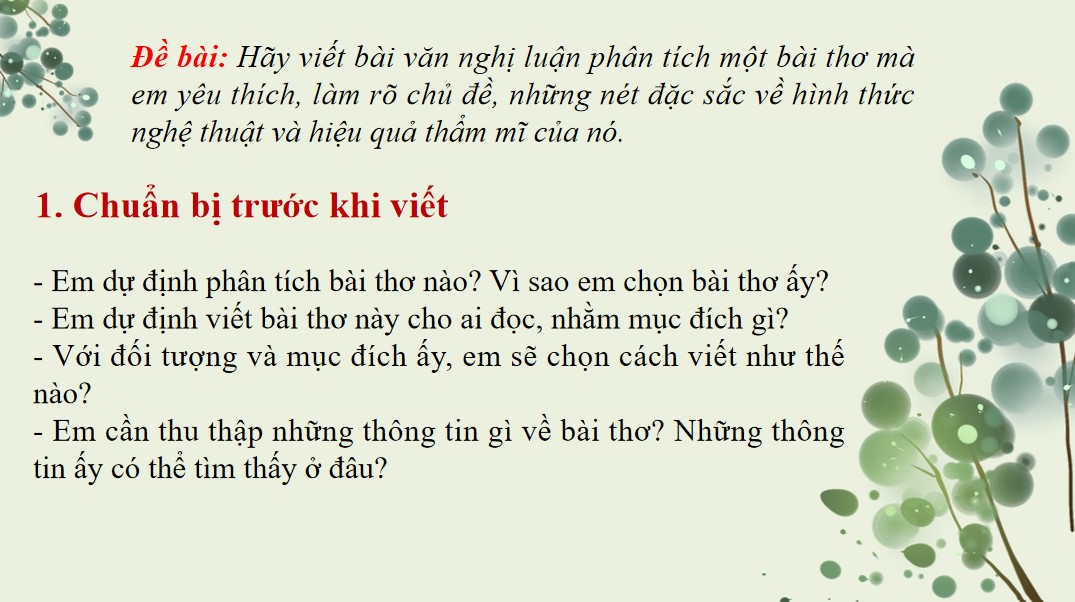 Giáo án PPT Văn 9 CTST Bài Viết bài văn nghị luận phân tích một tác phẩm văn học