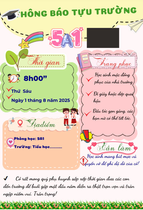 PowerPoint Thông báo ngày tựu trường đẹp nhất