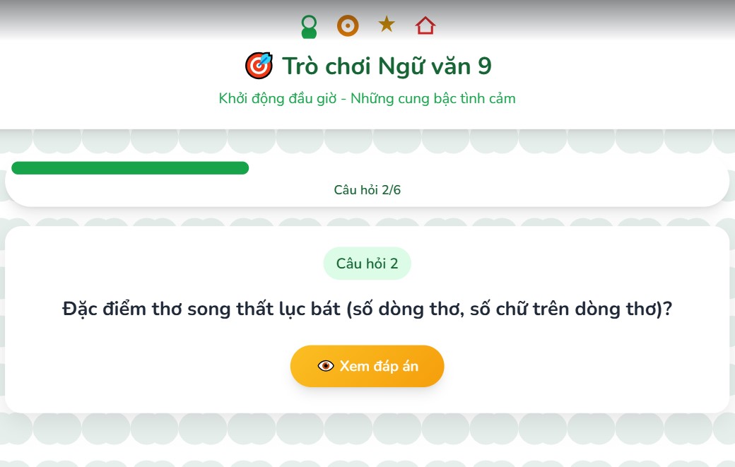 Trò chơi tương tác Ôn tập giữa kì 2 Văn 9 CTST