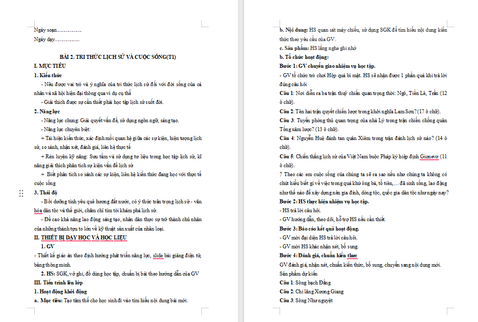 Tri thức lịch sử và cuộc sống