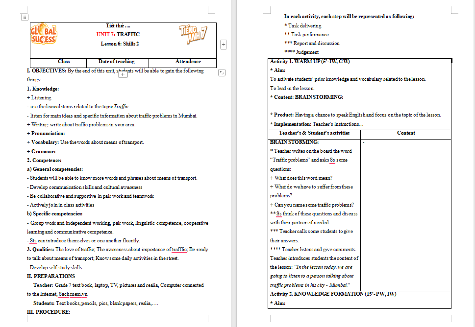 Tiếng Anh 7 Unit 7: Skills 2