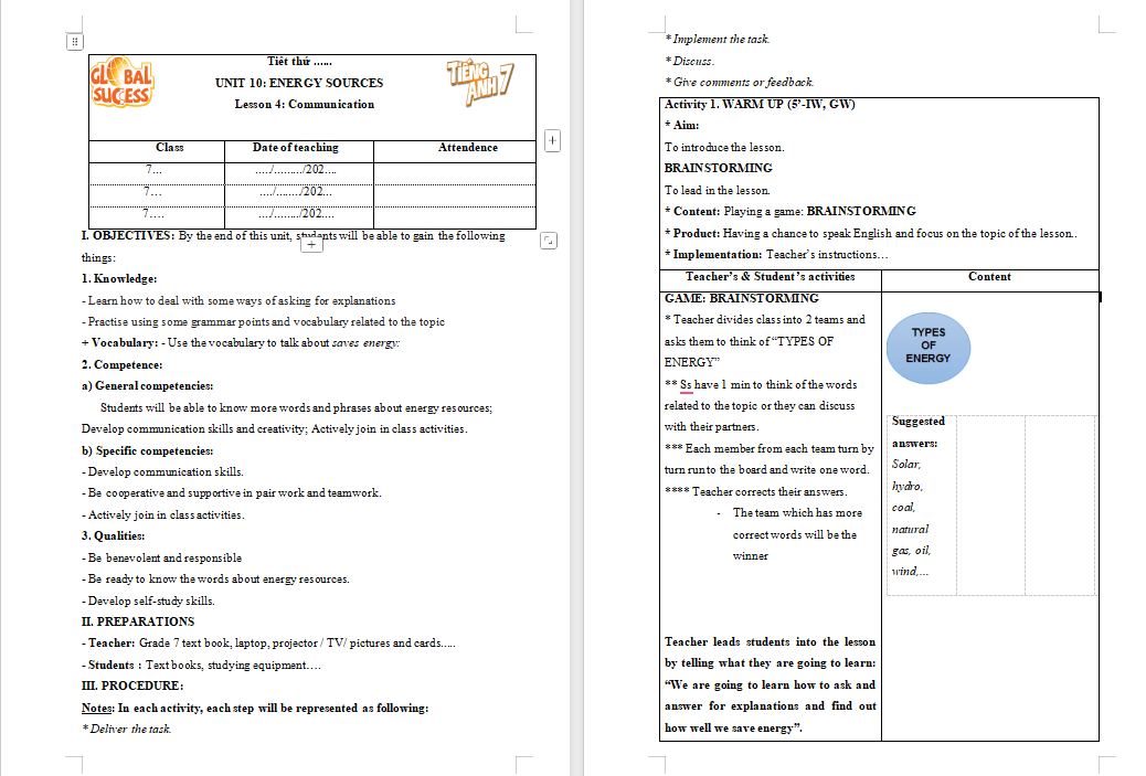 Tiếng Anh 7 Unit 10: Communication