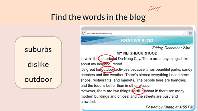 PowerPoint Tiếng Anh 6 Unit 4: Skills 1