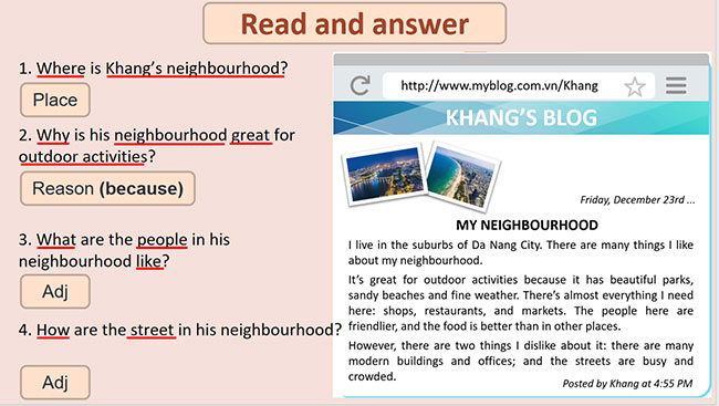 PowerPoint Tiếng Anh 6 Unit 4: Skills 1