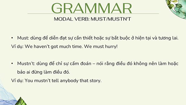 PowerPoint Tiếng Anh 6 Unit 5: Looking Back