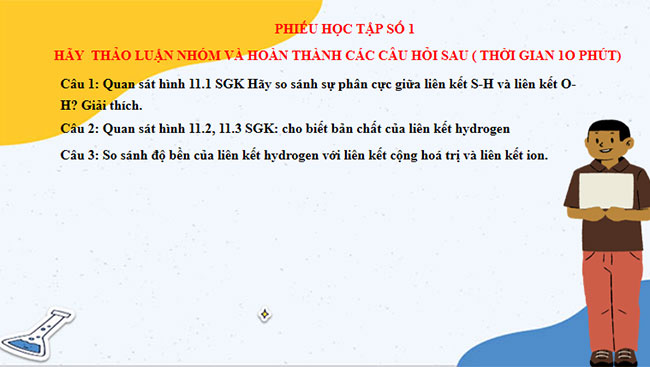 PowerPoint Hóa học 10 Bài 11: Liên kết hydrogen và tương tác van der waals