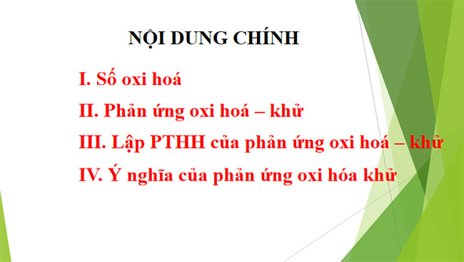PowerPoint Hóa học 10 Bài 12: Phản ứng oxi hóa khử và ứng dụng trong cuộc sống