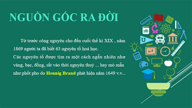 PowerPoint Hóa học 10 Bài 5: Cấu tạo bảng tuần hoàn các nguyên tố hóa học