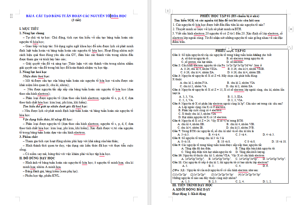 PowerPoint Hóa học 10 Bài 5: Cấu tạo bảng tuần hoàn các nguyên tố hóa học