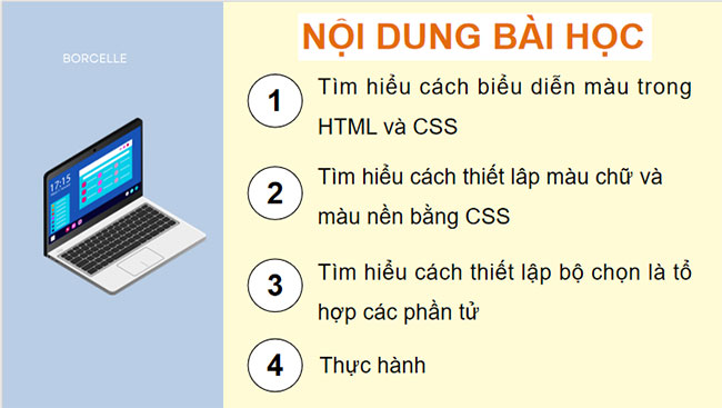 Tạo màu cho chữ và nền