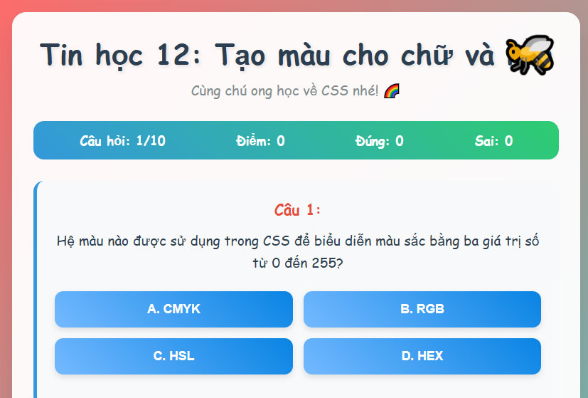  Tạo màu cho chữ và nền