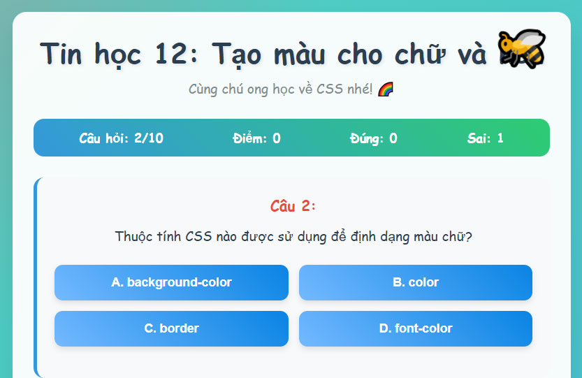  Tạo màu cho chữ và nền