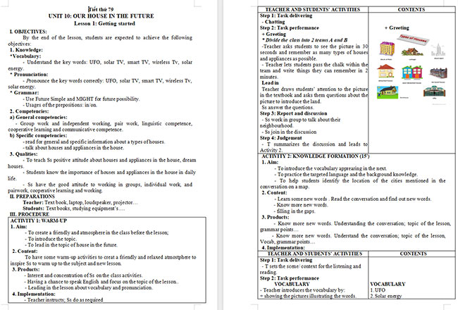 Giáo án Tiếng Anh 6 Unit 10: Getting Started