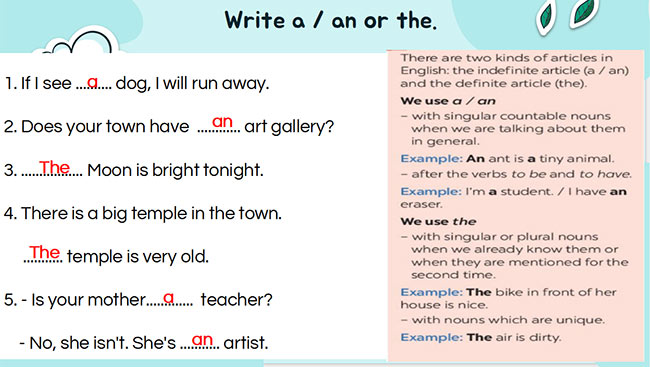 PowerPoint Tiếng Anh 6 Unit 11: Looking Back