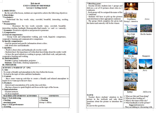 PowerPoint Tiếng Anh 6 Unit 9: Getting Started