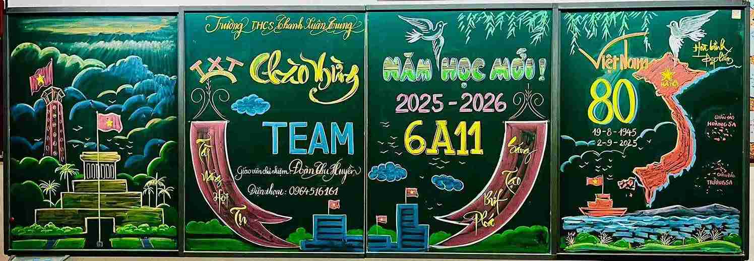 Trang trí bảng lớp ngày khai giảng