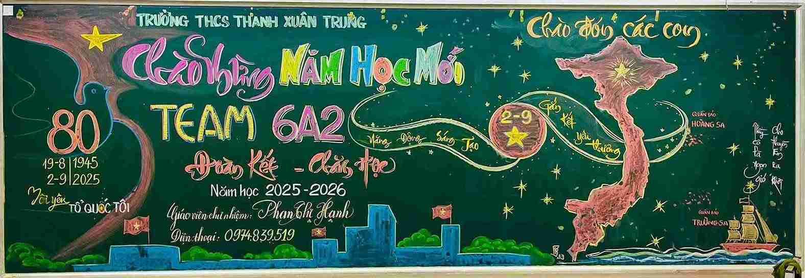 Trang trí bảng lớp ngày khai giảng