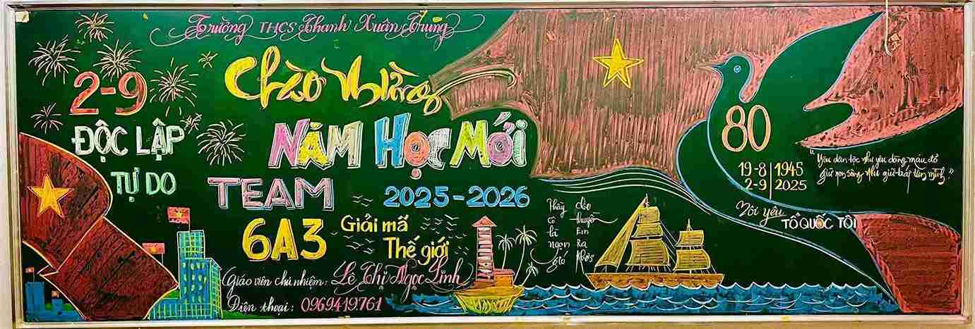Trang trí bảng lớp ngày khai giảng
