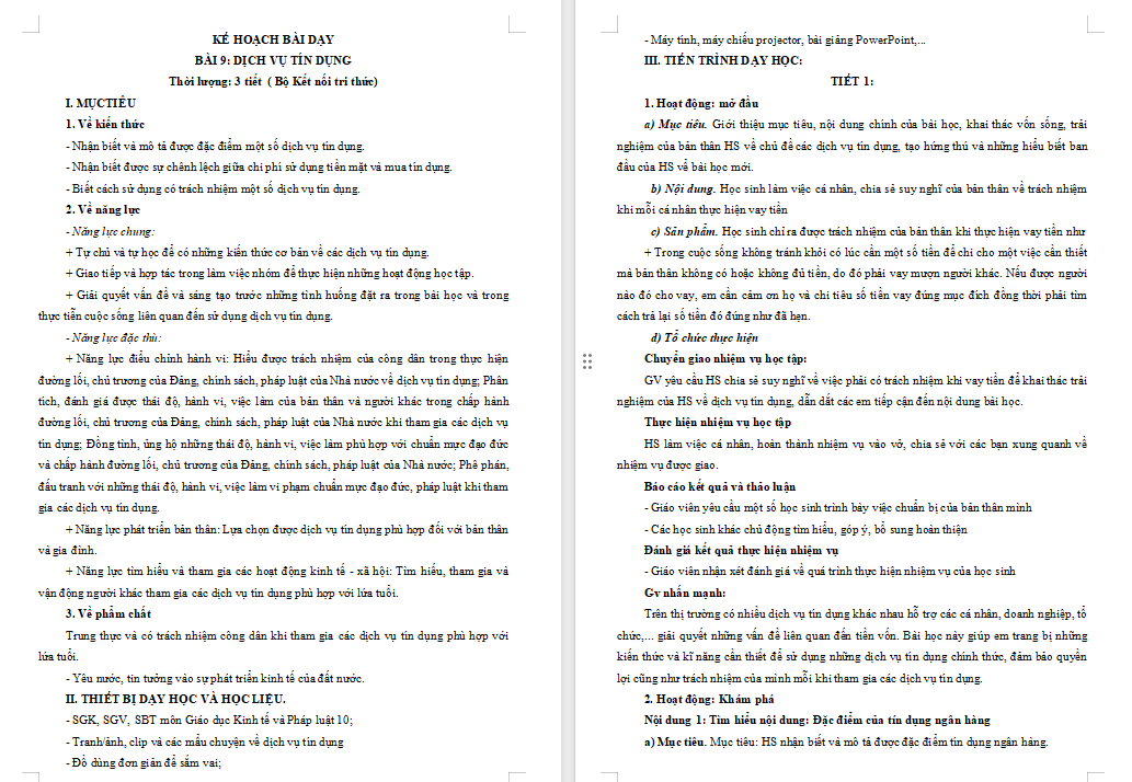 Dịch vụ tín dụng