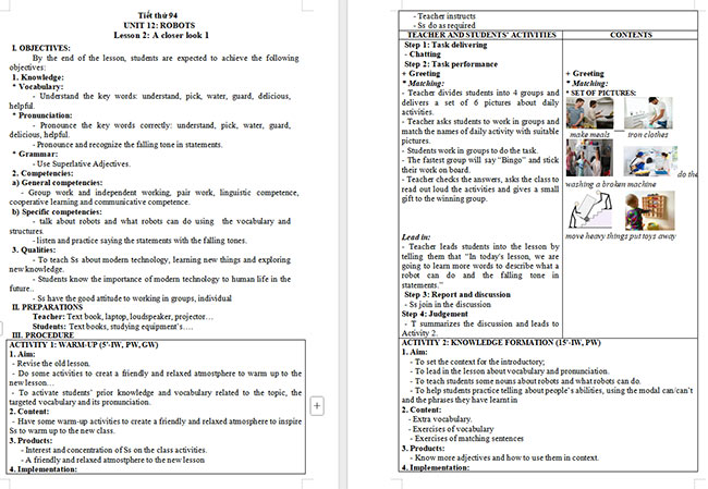 Giáo án Tiếng Anh 6 Unit 12: A Closer Look 1