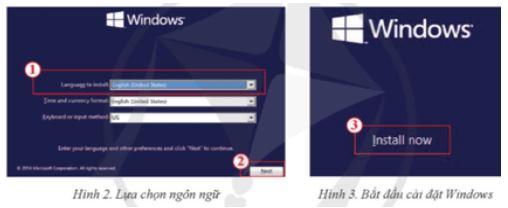 Giải Chuyên đề Tin học 12 Cánh diều bài 2: Cài đặt hệ điều hành trên máy tính cá nhân