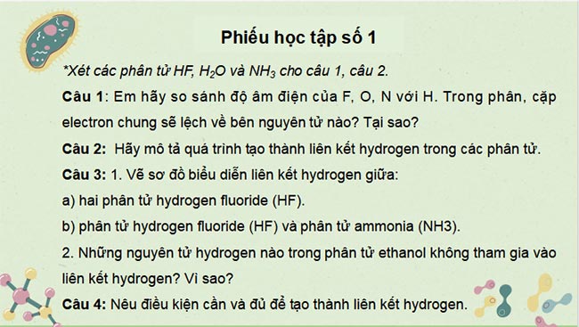 PowerPoint Hóa 10 Liên kết hydrogen và tương tác van der Waals