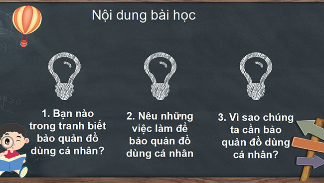 PowerPoint Đạo đức 2 Bài 3: Bảo quản đồ dùng cá nhân