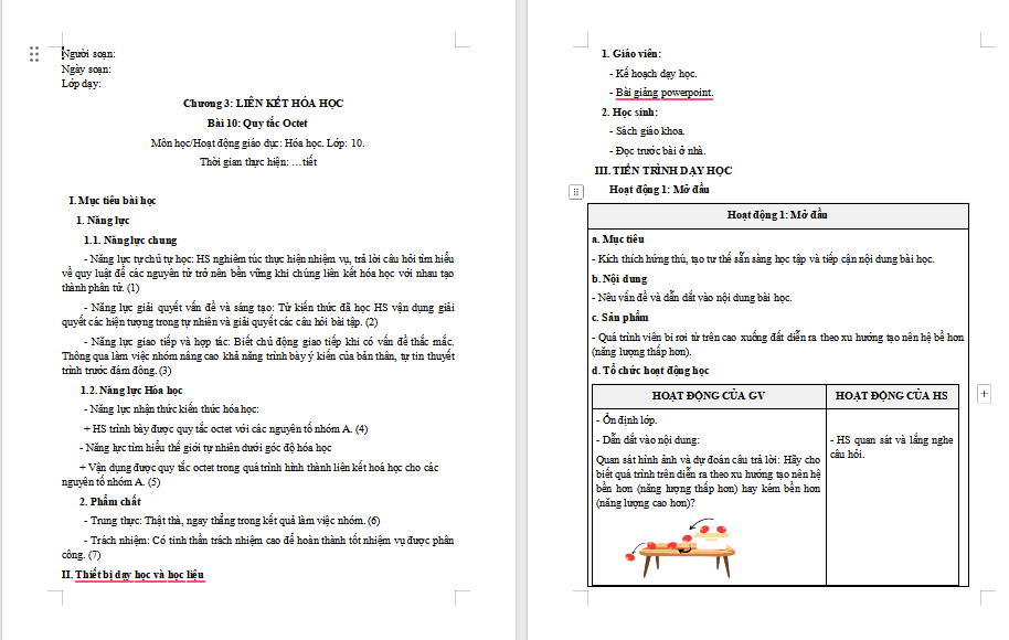 giáo án PowerPoint Hóa học 10 KNTT Bài 10