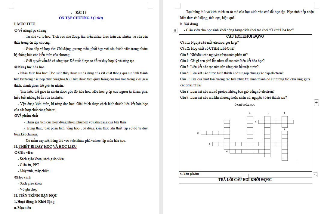 giáo án PowerPoint Hóa học 10 KNTT Bài 14