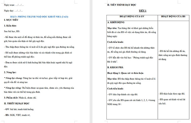 Giáo án Tự nhiên và xã hội 2 Bài 3