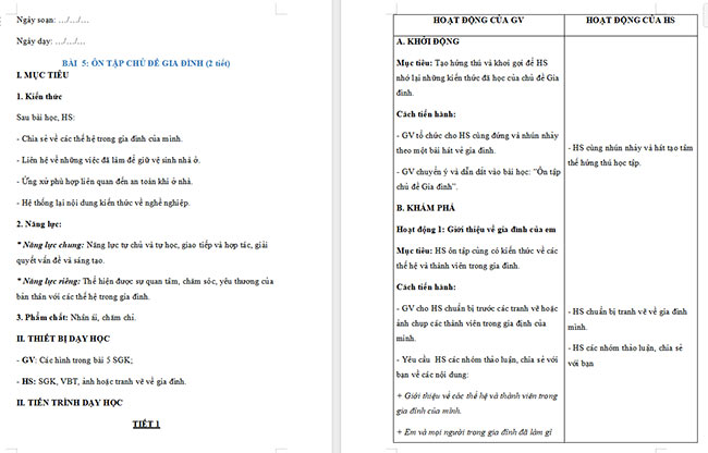 Giáo án Tự nhiên và xã hội 2 Bài 5
