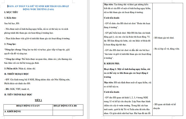 Giáo án Tự nhiên và xã hội 2 Bài 8