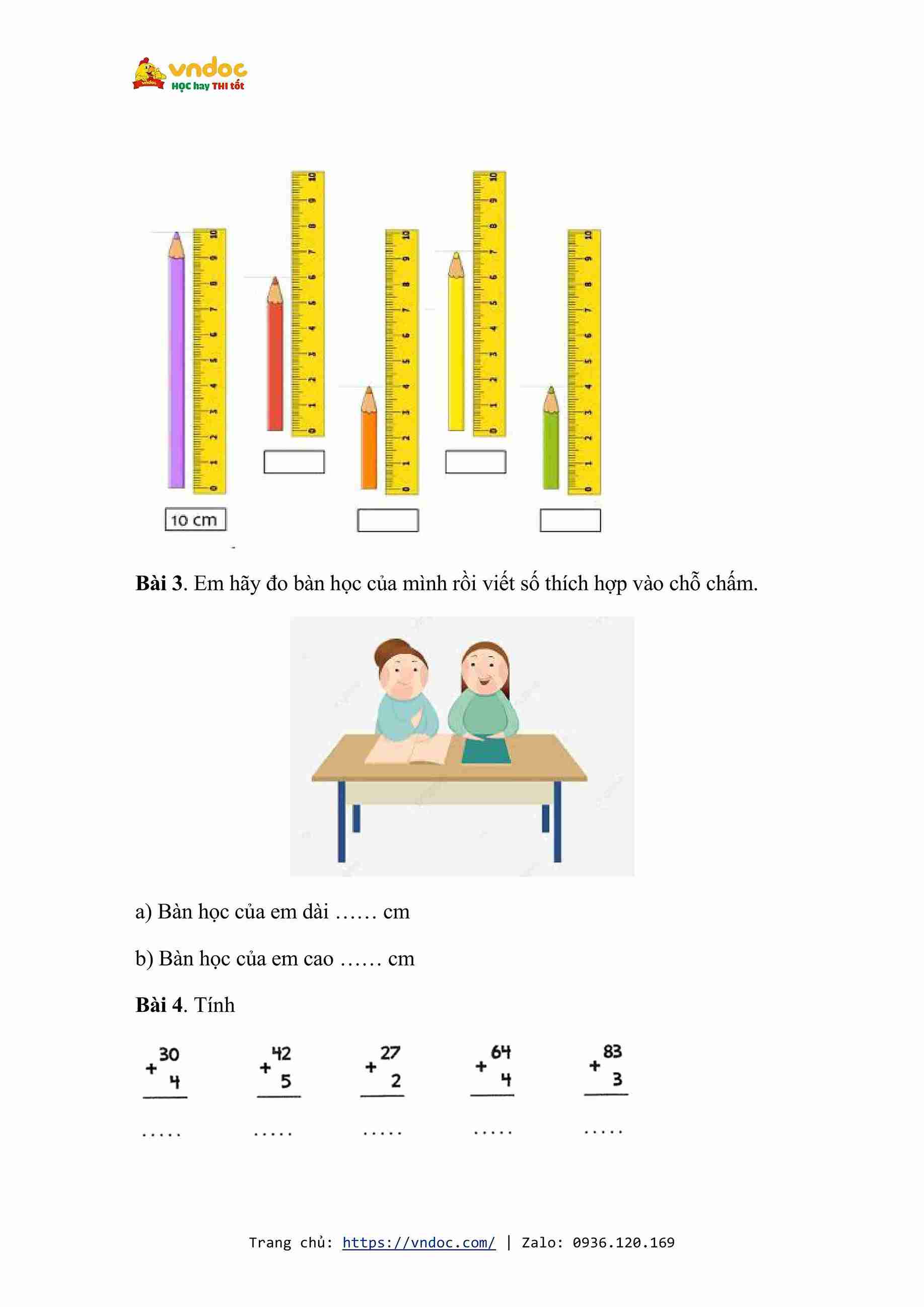 Bài tập cuối tuần môn Toán lớp 1