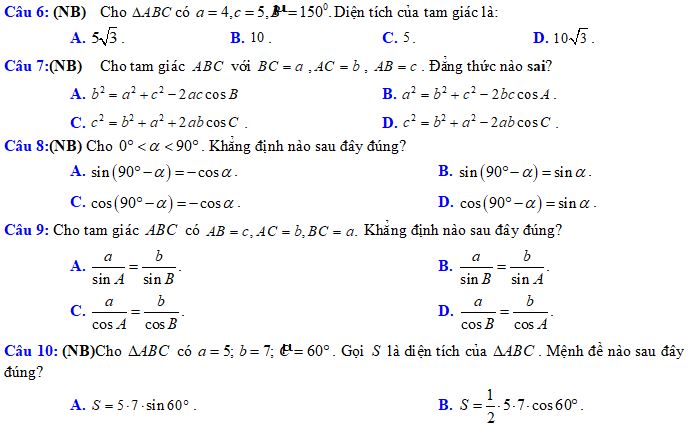 đề thi giữa học kì 1 môn Toán 10 sách Kết nối tri thức