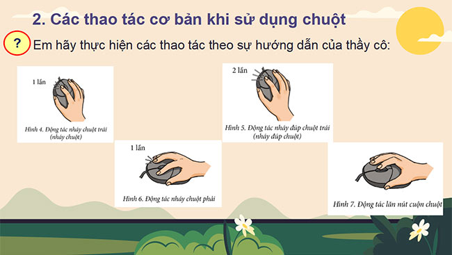 PowerPoint Tin học 3 Em tập sử dụng chuột