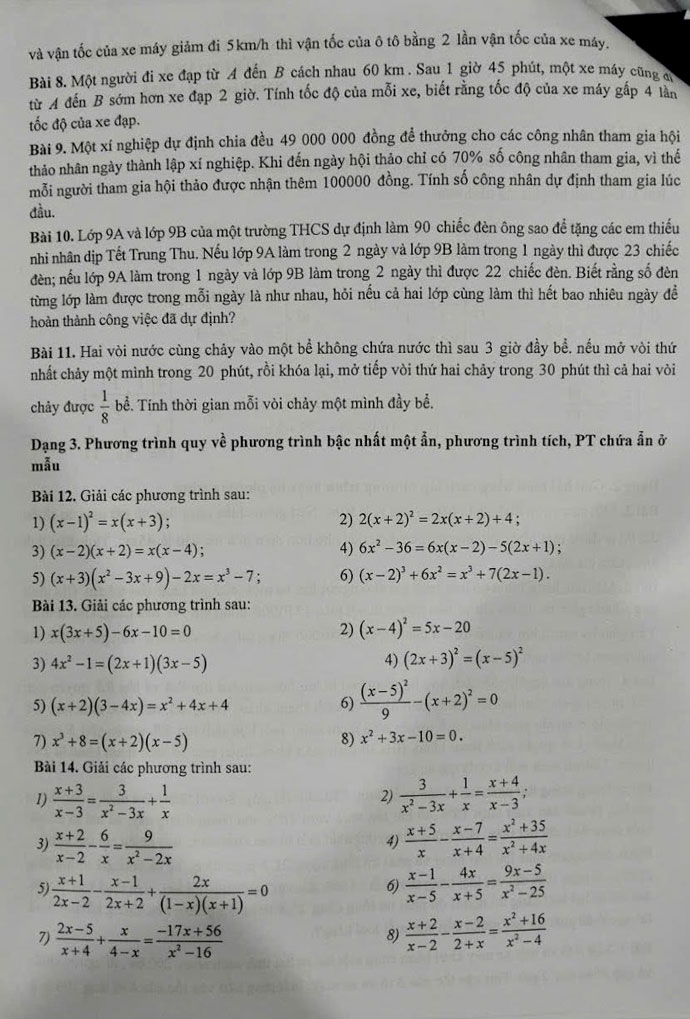 Đề cương ôn tập giữa kì I Toán 9 trường THCS Đoàn Thị Điểm năm 2025-2026