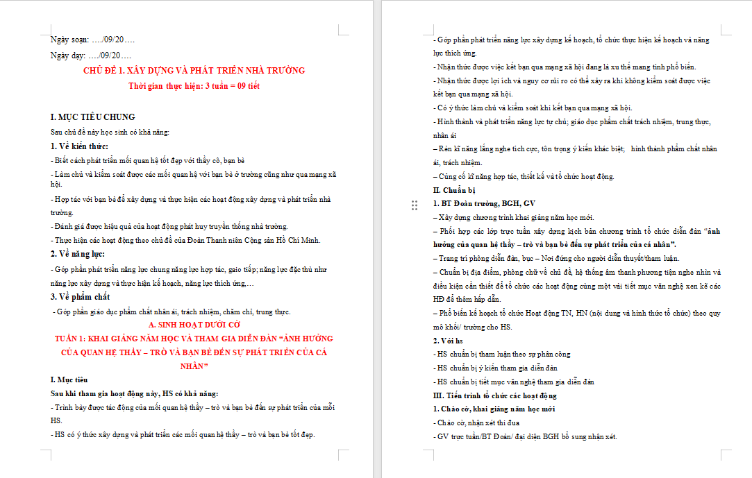 Xây dựng và phát triển nhà trường