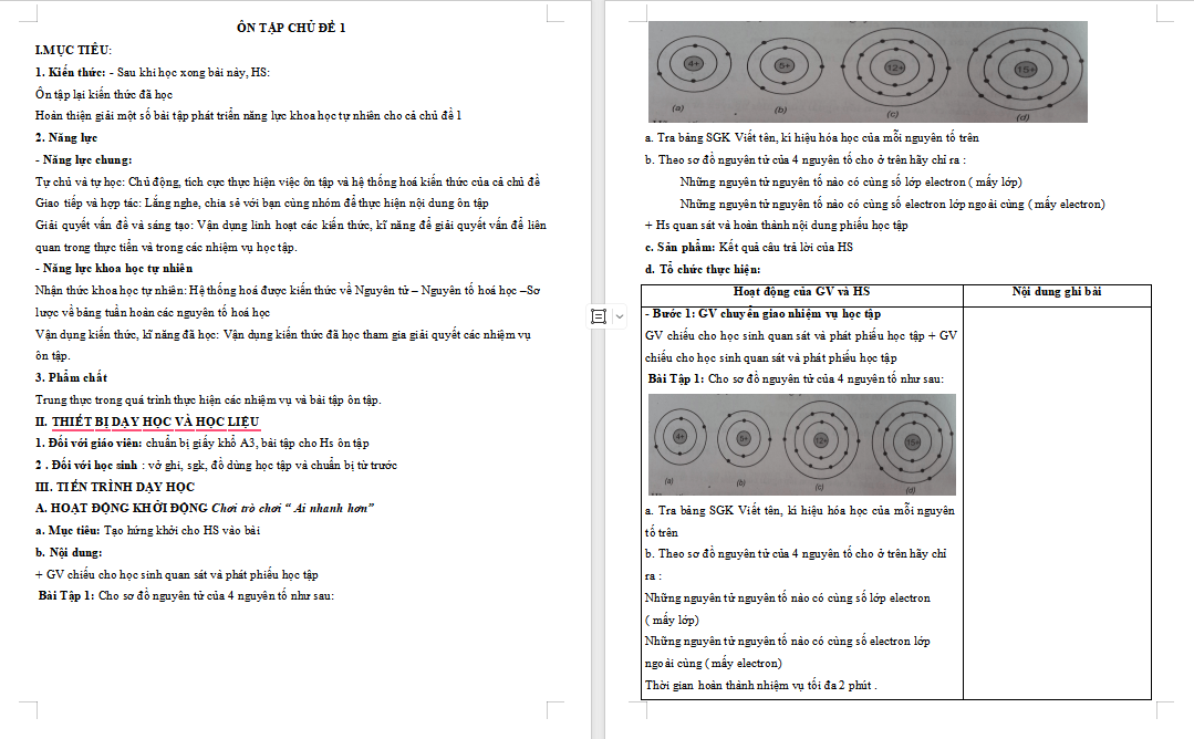  Khoa học tự nhiên 7 Ôn tập chủ đề 1