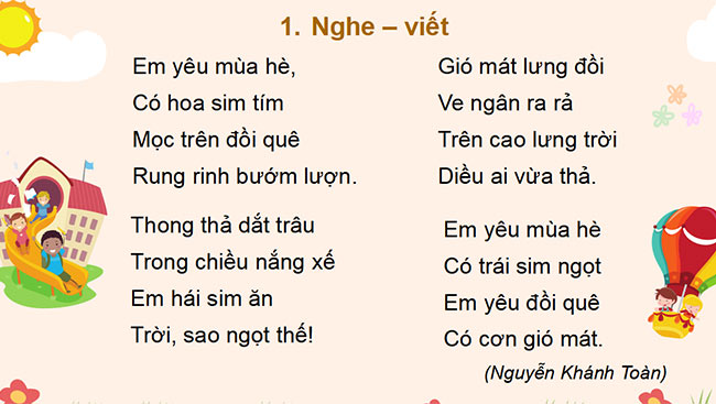 PowerPoint Tiếng Việt 3 Em yêu mùa hè