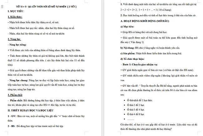 Giáo án Toán 6 Bài 6: Lũy thừa với số mũ tự nhiên